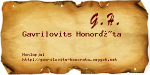 Gavrilovits Honoráta névjegykártya